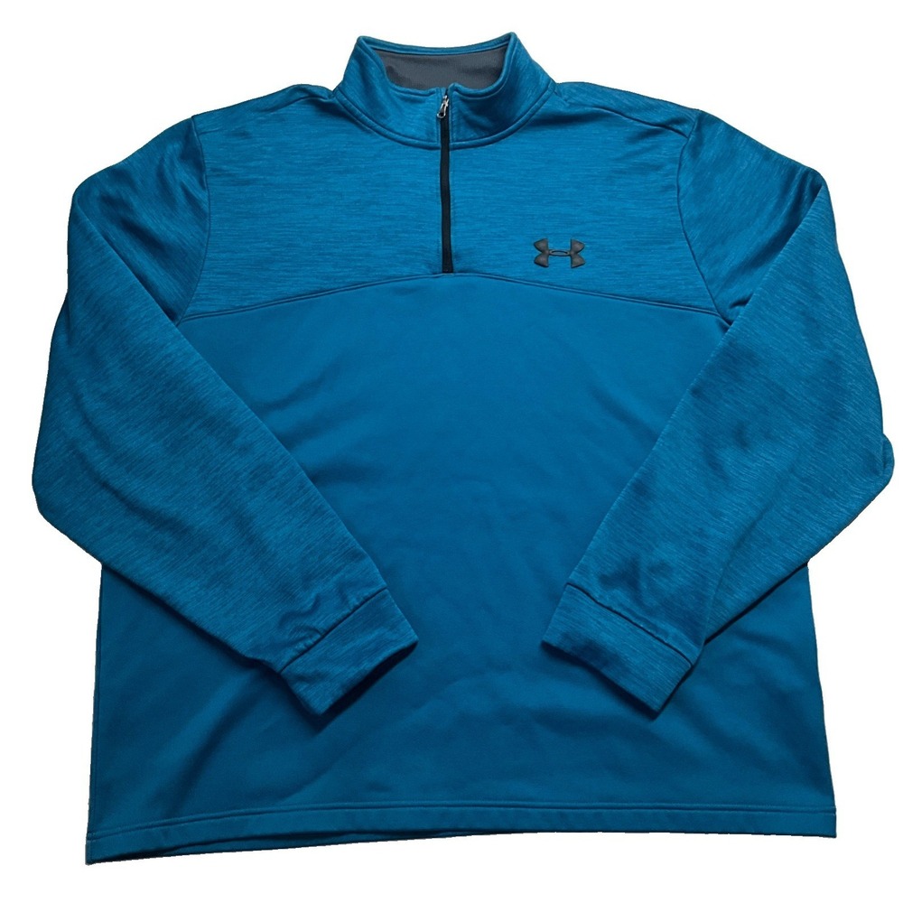 Under Armour Mens Blue Quarter Zip Pullover Sweater Size XL